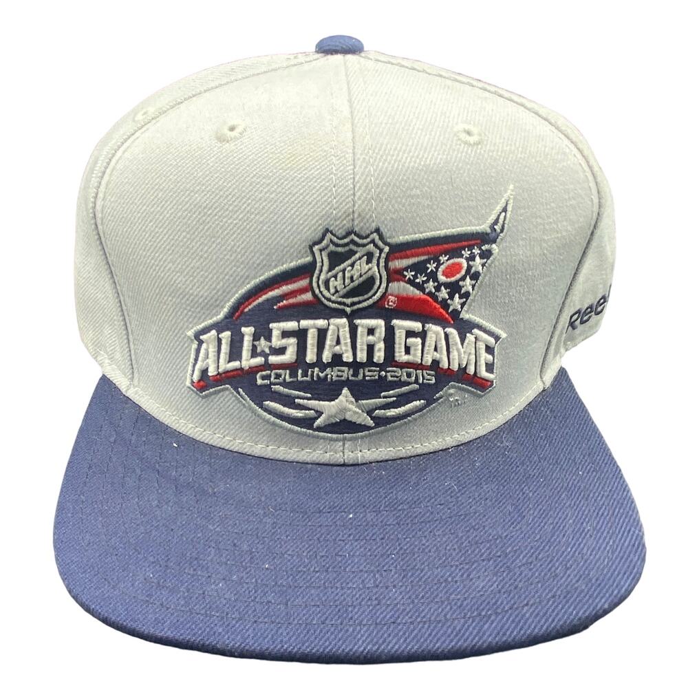 Columbus Blue Jackets hat cap snap back 2015 All Star Game reebok adult gray NHL - Picture 1 of 3